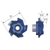 Cutt. insert S170E CR10 part. radius R1.0 sing. plunge mill. (size 17mm) AMT8