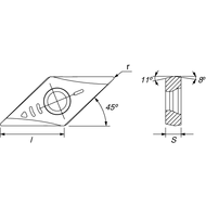 Indexable cutting insert VPGT 060202-45LM PHH920