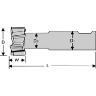 Solid carbide T-slot milling cutter DIN851N 125x6mm Z=6 AlCrN