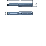 Clamp mounting R614.A016.3 Carbide 16x60 mm axial cutting insert R/LS014 IC