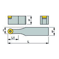 Clamp mounting SRDC-N 1616 H08, setting angle 90°, for turn. inserts RC.T 0803..