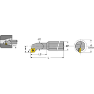 Boring bar A04E SCLD-L-04 setting angle 95°, for CDGT 0401..