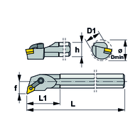 Boring bar S25T MDUNR 15-K setting angle 93° for DN..1506..