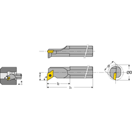 Miniature boring bar E0406 SDUC-L 04 AX; setting angle 93°, for DC.T 04T0..
