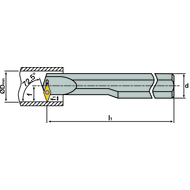 Miniature boring bar E0406 SVVC-R 05 AX; setting angle 72.5°, for VC.T 0501..