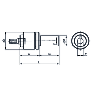 Profile broach holder straight Ø 25 mm; holder Ø 8