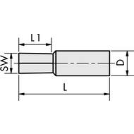 Profilräumdorn SW 4,0mm; Aufnahme-ø 8mm TIN