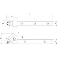 Smoothing tool 510-10U-45° 10x10 mm, shank adapter 12x12 & 16x16, no diamond tip
