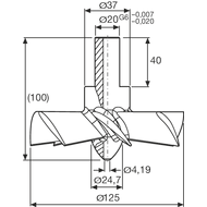 Chips booster (cleaning propellers) Ø125 mm shank Ø20 mm