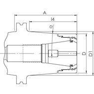 Heavy Duty clamping nut HDC32-BT40-A=60 (AD)