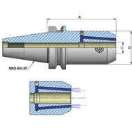 Mill. cutter mount (DIN6359) DIN ISO 7388-2 BT40, 6mm A=100mm w. CB G2.5 25,000
