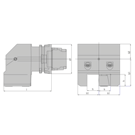 HSK-T 63 tool holder - axial 25 right-hand