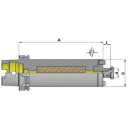 Shell-type mill. arbour HSK-100 A 16X200 str. vibration-damp. with CB