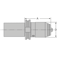 NC short drill chuck DIN69880 VDI30, 1-16mm with ICS