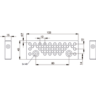 Clamping jaw with positioning pins for NC125, NC125H, EL125 and KNC125