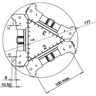 3-way clamping tower BB 125mm