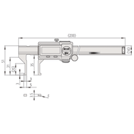 Sondermessschieber dig. 10-160mm (0,01mm) außen gewinkelte Schnäbel, Rolle