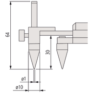 Messschieber dig. 10,1-200mm (0,01mm) IP67 Zentriermessschieber Mitte/Mitte