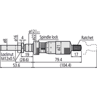 Einbaumessschraube 0-25mm (0,001mm) 8mm Spindel,Spannmutter, Ratsche, Klemmung