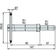Depth probe for height gauges Linear Height LH-600D/E and QM-Height