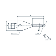 Taststift Edelstahl M4 S=2,0mm L=19 mm Kugel Rubin