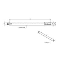 Stylus extension, steel M2 L=40mm (equiv. to M-5000-7779)