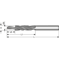 Solid carbide step drill 180° for M3, 6x3,4mm through-hole TiAlN