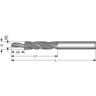 Solid carbide step drill 90° for M3, 3,4x2,5mm core drilling TiAlN