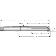 Holder 2 MK4 shank straight-fluted short (24,41-355mm)