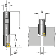 Index. insert-fixed dimen. core drill 9.8 mm (1x CC.. 0602..) Weldon 8 mm, IC