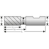 End milling cutter SC 35°/38° 8 mm clear. Z=4 HB, TiAlN