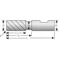 Alu-end mil. cutter SC 43°/47° 16 mm L2=92 mm, Z=3, HB, ed. cham., IC, lng, TAC