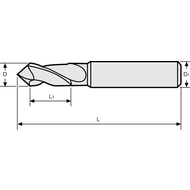 Multifunction tool SC 120°, 1 mm Z=2 HA, TiAlN