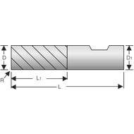 SC end milling cutter TVC 40° 6mm Z=4 with chip separators 4xD HB RockTec PRO