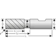 Solid carbide end milling cutter 35°/38°, UT, 4mm, clear. Z=4 HB, Ultra-MS