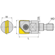 MIRROR-RADIUS screw-in milling cutter 10mm/M6 for II RNM/HRM-100, MRN