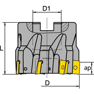 Shoulder milling cutter 90° 40x16x40 mm, for 4 x AP..1604..