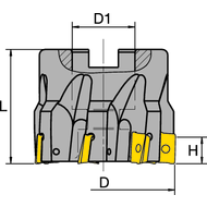 Shoulder milling cutter 90° 40x22x40mm, for 6 x AP..1003..