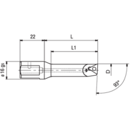 MHD boring bar B3.06 Ø6-8mm for TRM50/50 (insert WCGT 0201..)