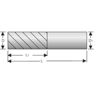 Aluminium single-blade end milling cutter SC 1.0 mm Z=1 HA, TAC