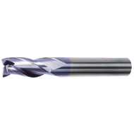 Solid carbide end milling cutter 30° 2mm Z=3 long, HA, TiAlN