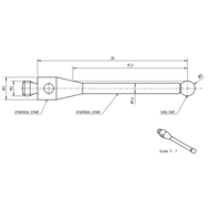 Stylus, steel M2 S=2,0mm L=20mm (equiv. to A-5000-3603)
