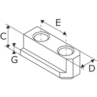 T-slot nut w. cheese-head screw DIN 912-12.9, 23x8x14x25mm M12x30 (3x)