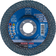 Flap disc 125x14x22,23mm K40 Polifan Curve